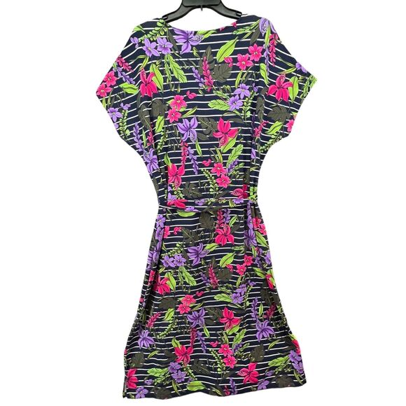 Lands End Dress XL Floral Striped - Picture 4 of 15